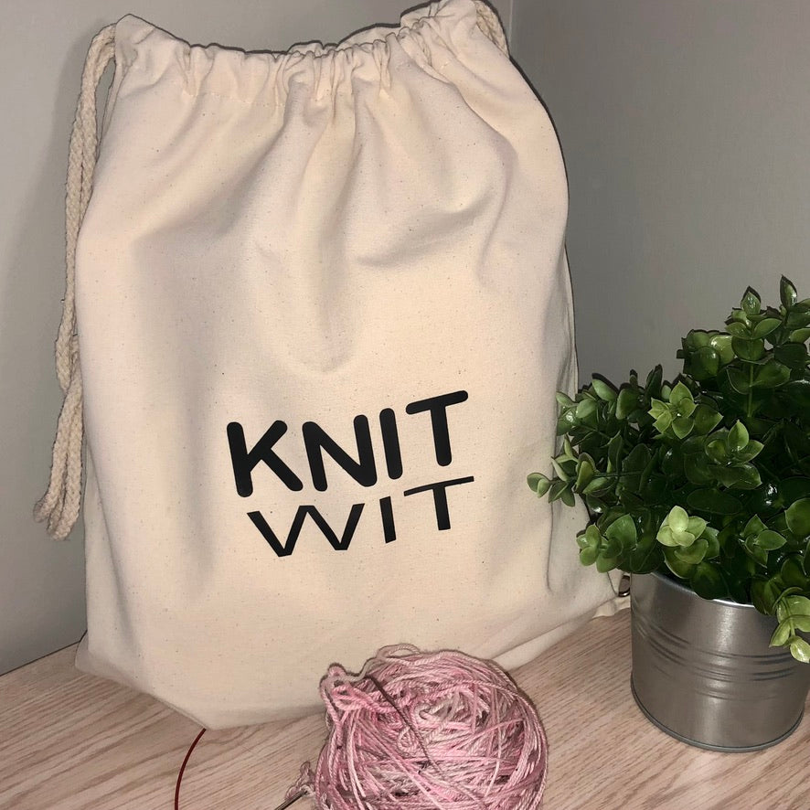 Drawstring Project Bag - Knitting (Ready to Gift)