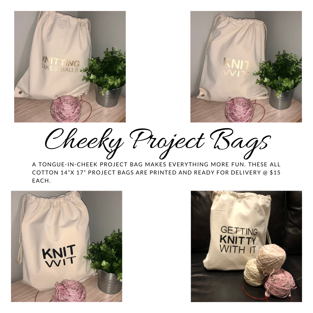 Drawstring Project Bag - Knitting (Ready to Gift)